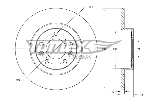 Brzdový kotúč TOMEX Brakes